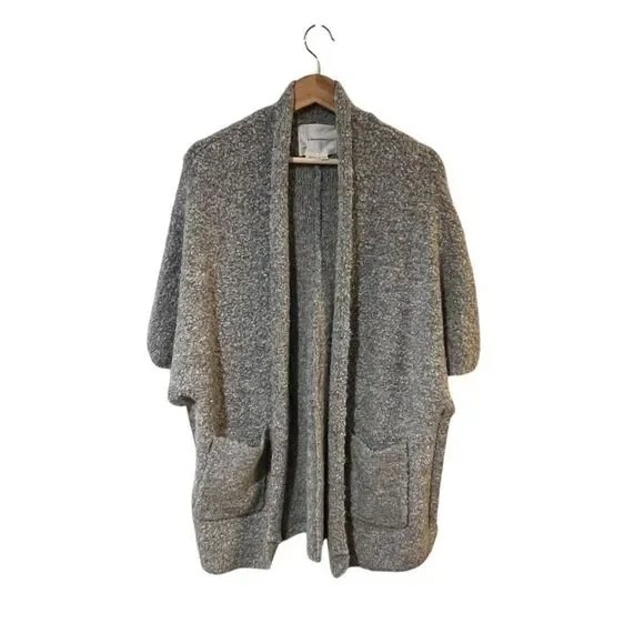 Anthropologie Womens Wool Open Front Cardigan Size OS Minimalist Neutral Capsule