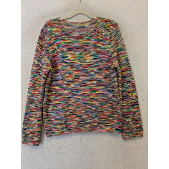Unbranded‎ Sweater Women's M Multi-Color Space Dye Rainbow Knit