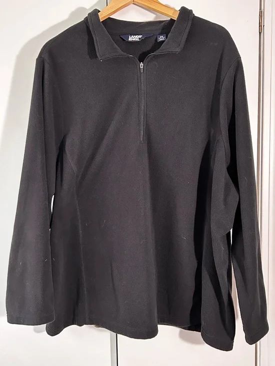 Lands' End Women’s Black Half-Zip Fleece Pullover
