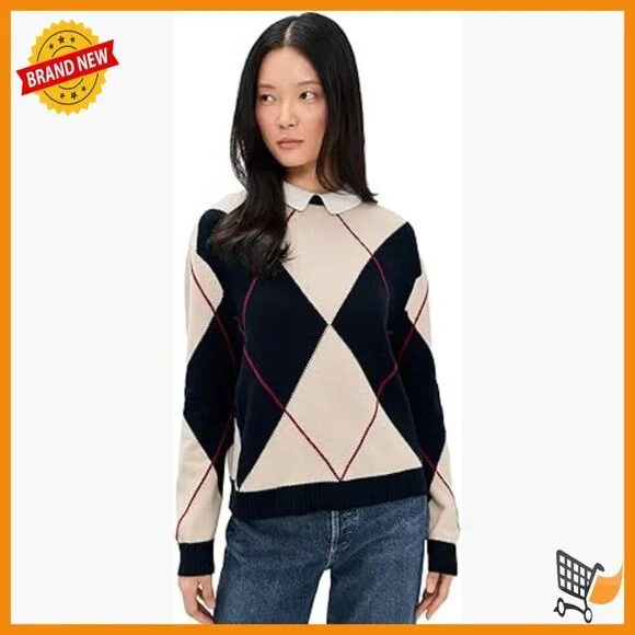 Wool Blend Collared Pullover Sweater Long Sleeve Standard Fit