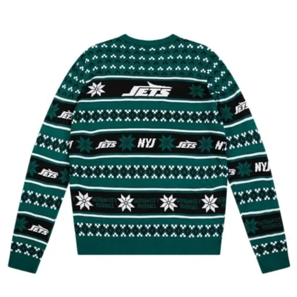 New York Jets Ugly Christmas Sweater NEW XL Green Men’s NFL Football Small