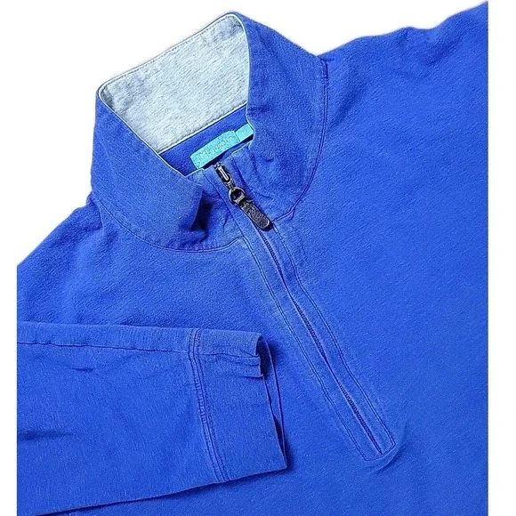 J McLaughlin 1/4 Zip Pullover Mens‎ MEDIUM Blue Cotton Stretch Golf Preppy