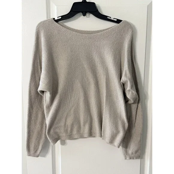 Rachel Zoe Pullover Sweater | Beige | Wide V-Neck | XL