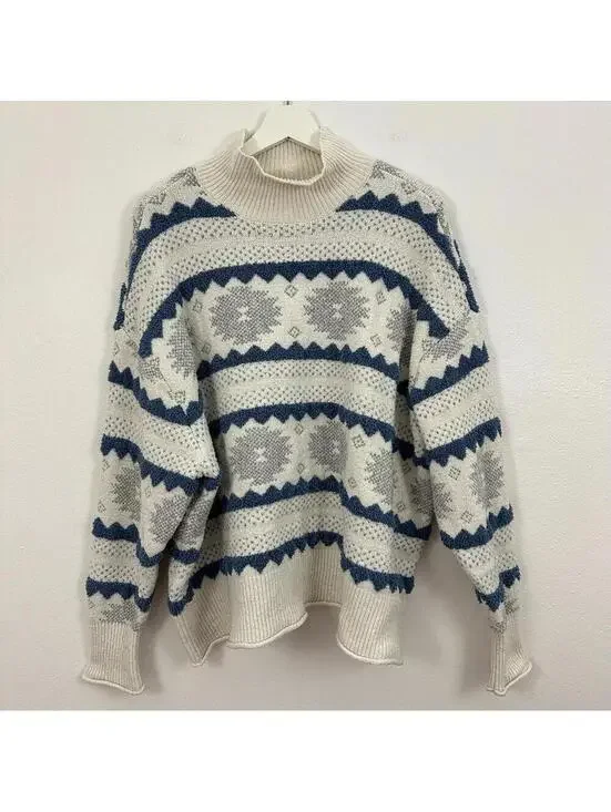 A.N.A. Women’s Boho Mockneck Multicolor Long Sleeve Sweater Size 1X ...