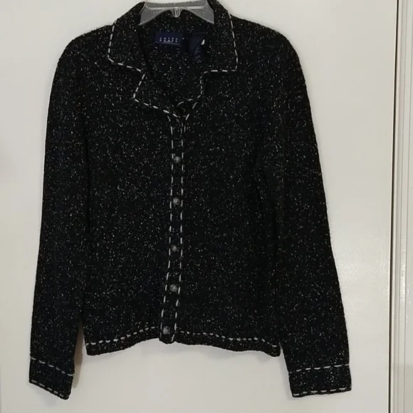 Crazy Horse Black  Button Cardigan Sweater Jacket