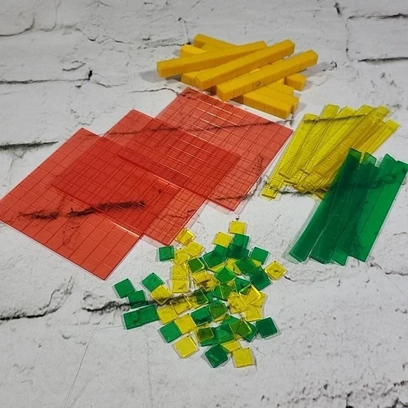 Algebra Tiles Educational Math Helpers Counters Base Tens Large Loose Lot