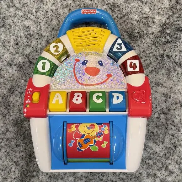 VINTAGE-2000 Fisher Price Baby Jivin Jukebox Smartronics Sounds Lights Toy-Works