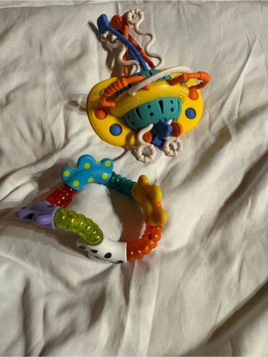 Colorful Multicolor Baby Teething & Sensory Ring Toys - Pack of 2