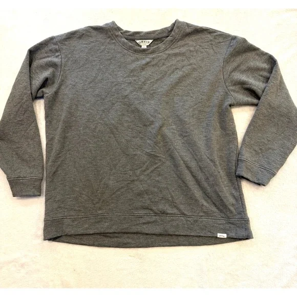 Orvis Classic‎ Collection Mens Gray Crewneck Sweatshirt Fleece Pullover Large L