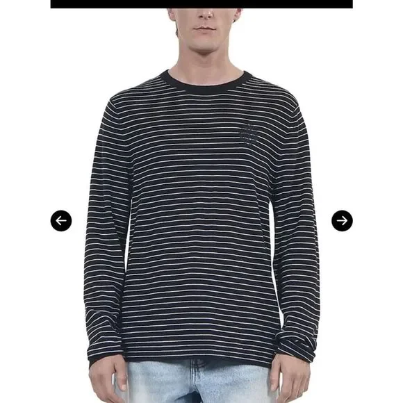 $355 The Kooples Embroidered Blazon Crewneck Sweater In Black/White  NWT
