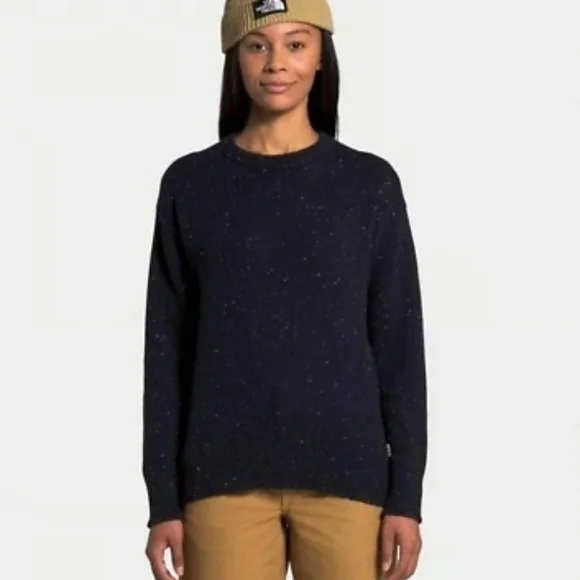 North Face Wool Blend Crestview Crew Neck Sweater Aviator Navy Women's Size XL