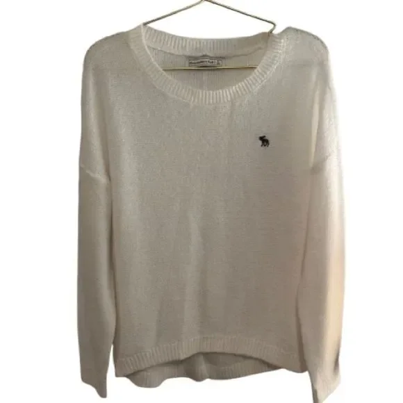 Abercrombie & Fitch Off-White Crew Neck Sweater