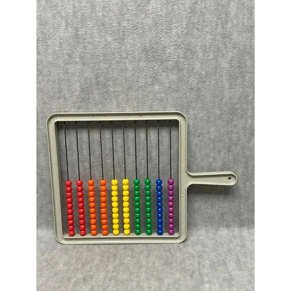 Vintage Ideal‎ Student Abacus Gray Rainbow 100 Beads Math Learning Tool 7303