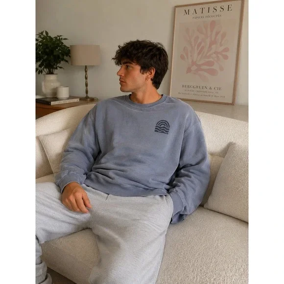 Goodfellow &‎ Co. Blue Logo Sweatshirt