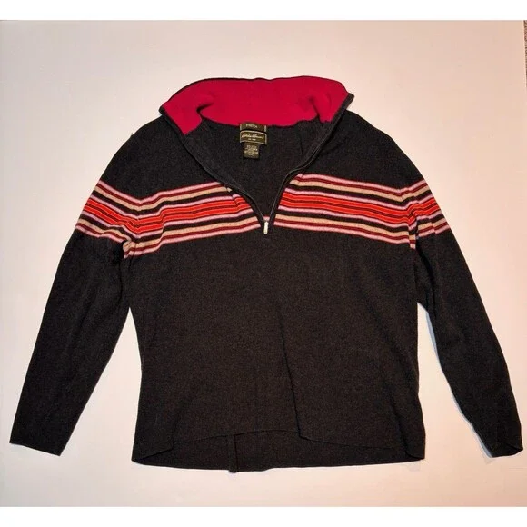 EDDIE BAUER Men's Size XXL Half‎ Zip Stretch Sweater Vintage 80's