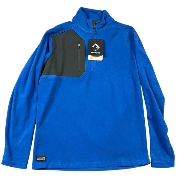 DRI DUCK Pullover Mens Small Blue Anti-Static UPF‎ 50+ Anti-Pill Quarter-Zip TKB