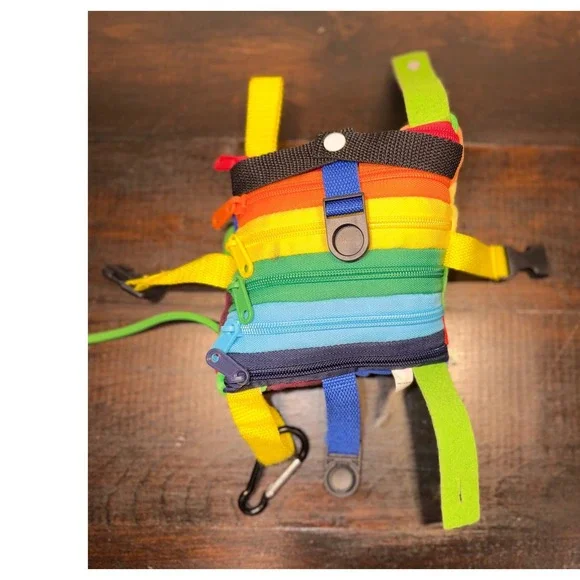 Sensory‎ 4 U Rainbow Buckle Pillow Fine Motor Development Toy Kids Travel Plush