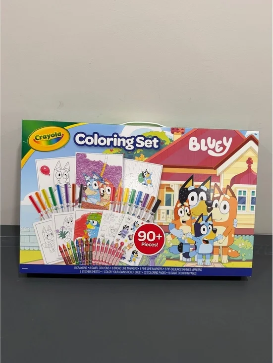 Crayola Bluey Coloring Set 90+ Pieces Markers Crayons Kids Art New Sealed Gift