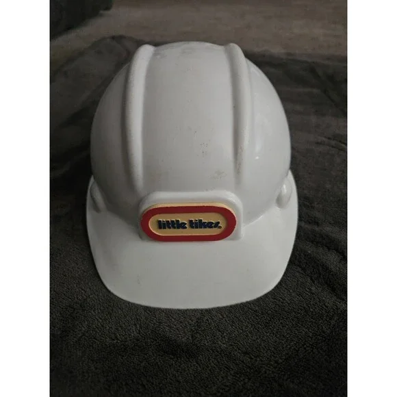 Vintage LITTLE TIKES Kid's Construction Hard Hat Plastic Adjustable Toy White