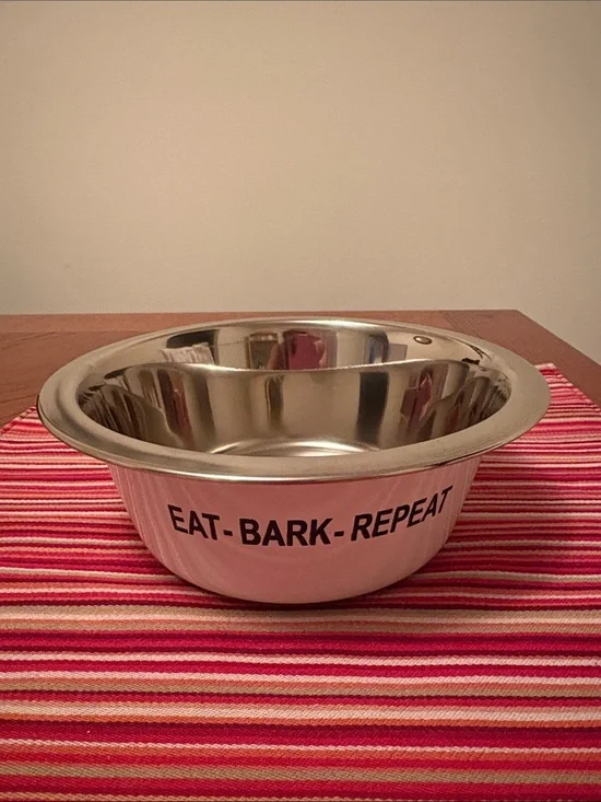 New! Stainless Steel B/W Dog Bowl with 