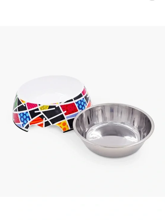 NWT ROMERO BRITTO- Midnight Britto Pet Bowl, Size Medium- Cat & Dog Bowl
