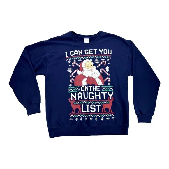 Christmas Sweater Men Blue Santa‎ Sweater 