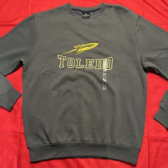 University of Toledo College Crewneck Pullover Sweatshirt Gray Size Large