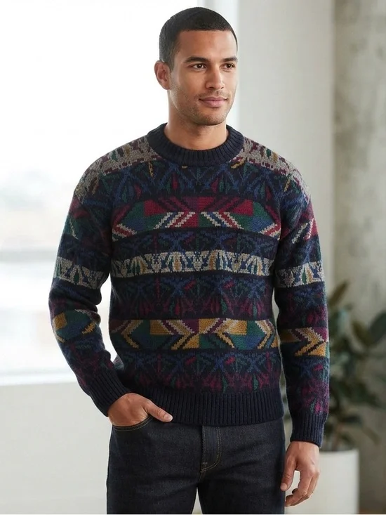 Matt Morgan Men's Multicolor Patterned Sweater vintage size L