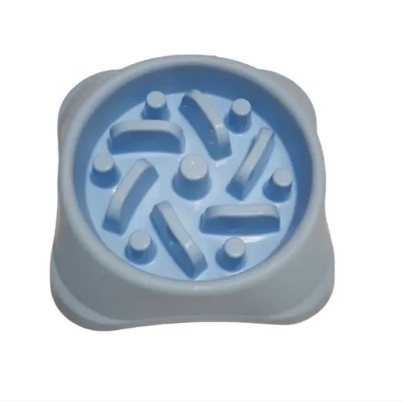 Slow Feeding Anti-Gulping Healthy Design Dog Bowl Non Slip Blue‎