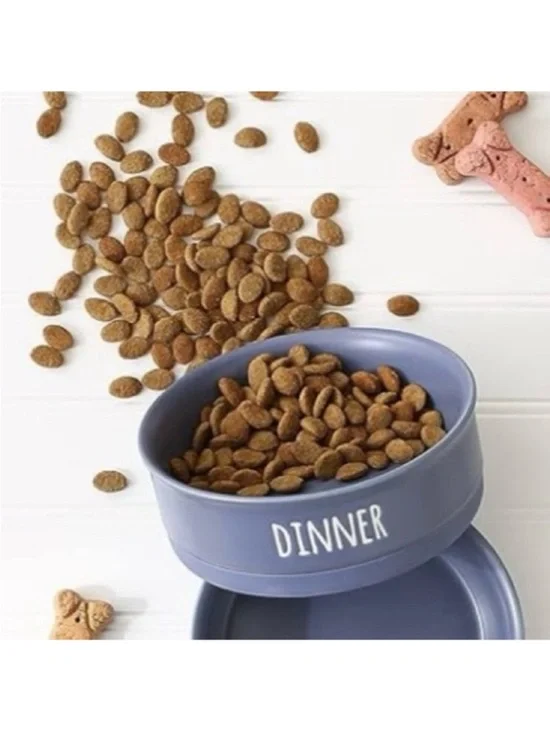 🆕- Bone Dry-Ceramic Pet Bowl for Dogs & Cats. French Blue 6'X 2