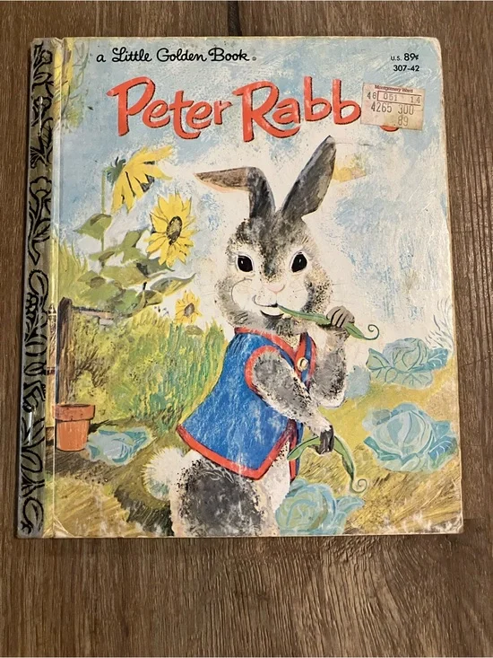 Peter Rabbit Vintage Little Golden Book - Blue & Red Cover vintage