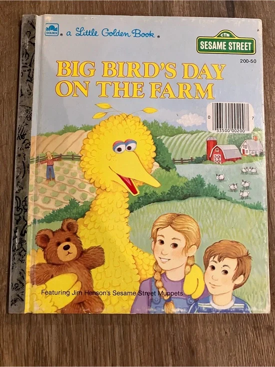 Sesame Street Big Bird Yellow and Blue Little Golden Book vintage