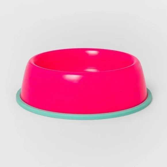 Plastic Dog Bowl Neon Pink Nwt