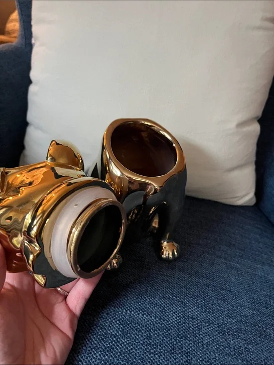 Dog Treat Jar Gold Frenchie Bulldog