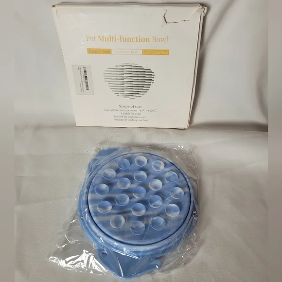 Foldable Licking Slow Food Bowl, Multi-Functional Slow Feeder Bowl