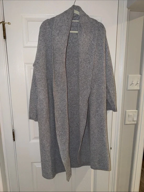 Cozy Open-Front Gray Women's Sweater Cardigan