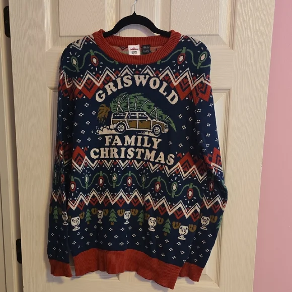 Nationa Lampoons Christmas Vacation Griswold‎ Sweater - Blue and Red
