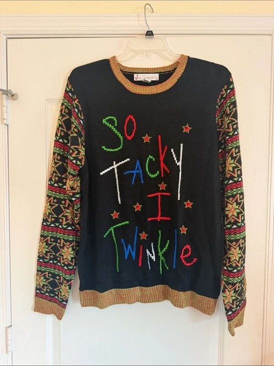 So Tacky I Twinkle Black Holiday Sweater