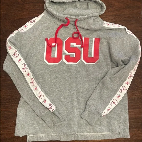 OSU Gray Hoodie with Red Accents