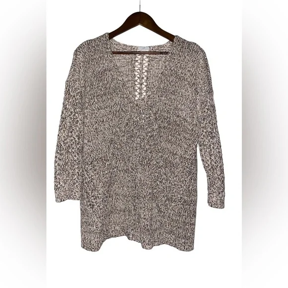 J. Jill Chunky‎ Knit Sweater Women M Open Weave Pullover Grannycore