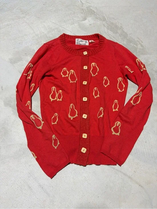 Anthropologie field flower penguin cardigan small