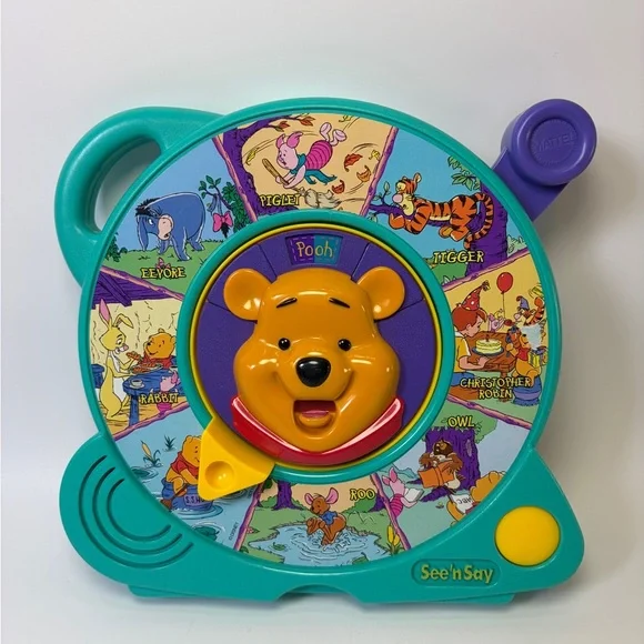 VTG Mattel Winnie the Pooh 1997 See ‘n Say Baby‎ Toddler Toy WORKS Disney