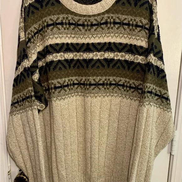 Vintage 90s Fieldmaster Nordic Knitted Men’s Pull Over Sweatshirt Size Large USA