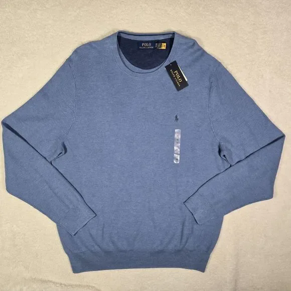 Polo Ralph Lauren Crewneck Sweater Blue Classic SRL 710929259012 Mens 2XL