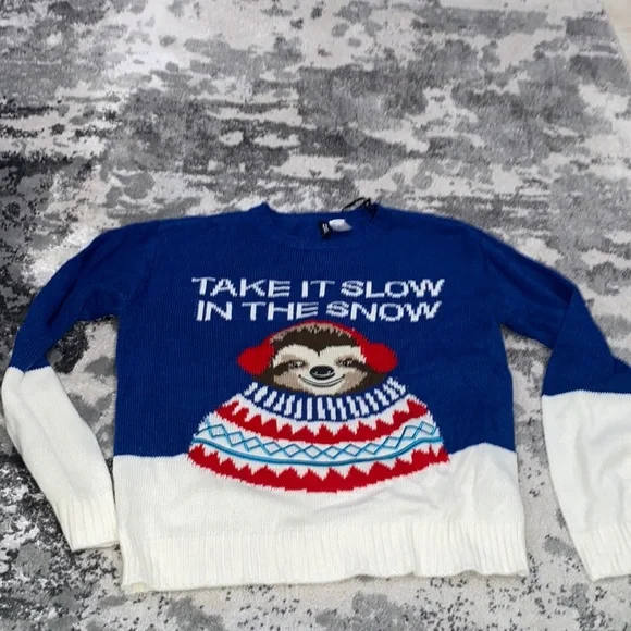 H&M Divided Sloth Ugly Christmas Sweater