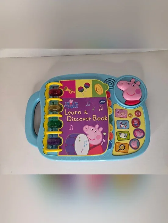 VTech Peppa Pig Learn & Discover Book Interactive Educational Light Up WORKS!