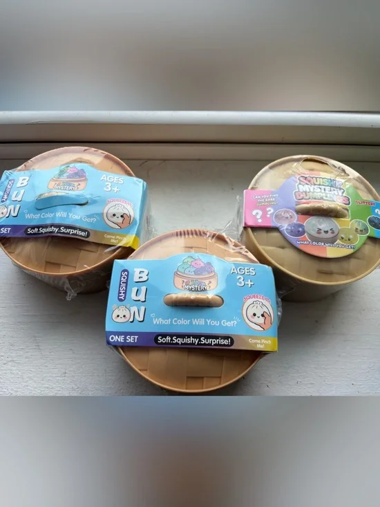 Squishy Mystery Bun Surprise Toys - Beige Containers
