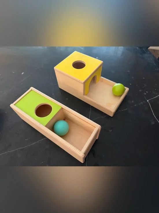 Lovevery Wooden Ball Drop Learning Set - Yellow & Lime