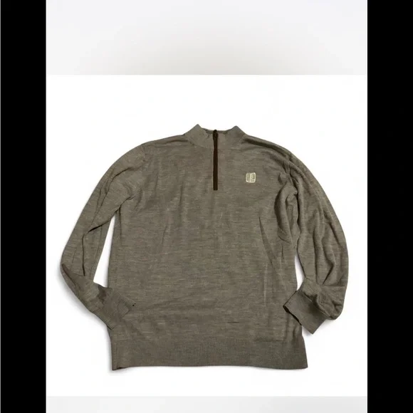 johnnie-O Men's merino wool preppy golf Zip-Up Sweater‎