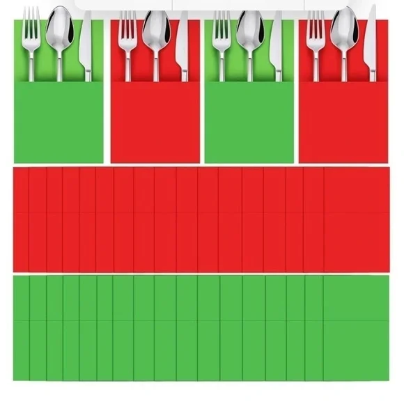 New in package  200 Pieces Christmas Utensil Holder 100 red and 100 green